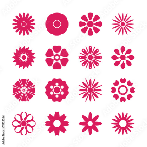 flower icon set, vector eps10 © rungrote