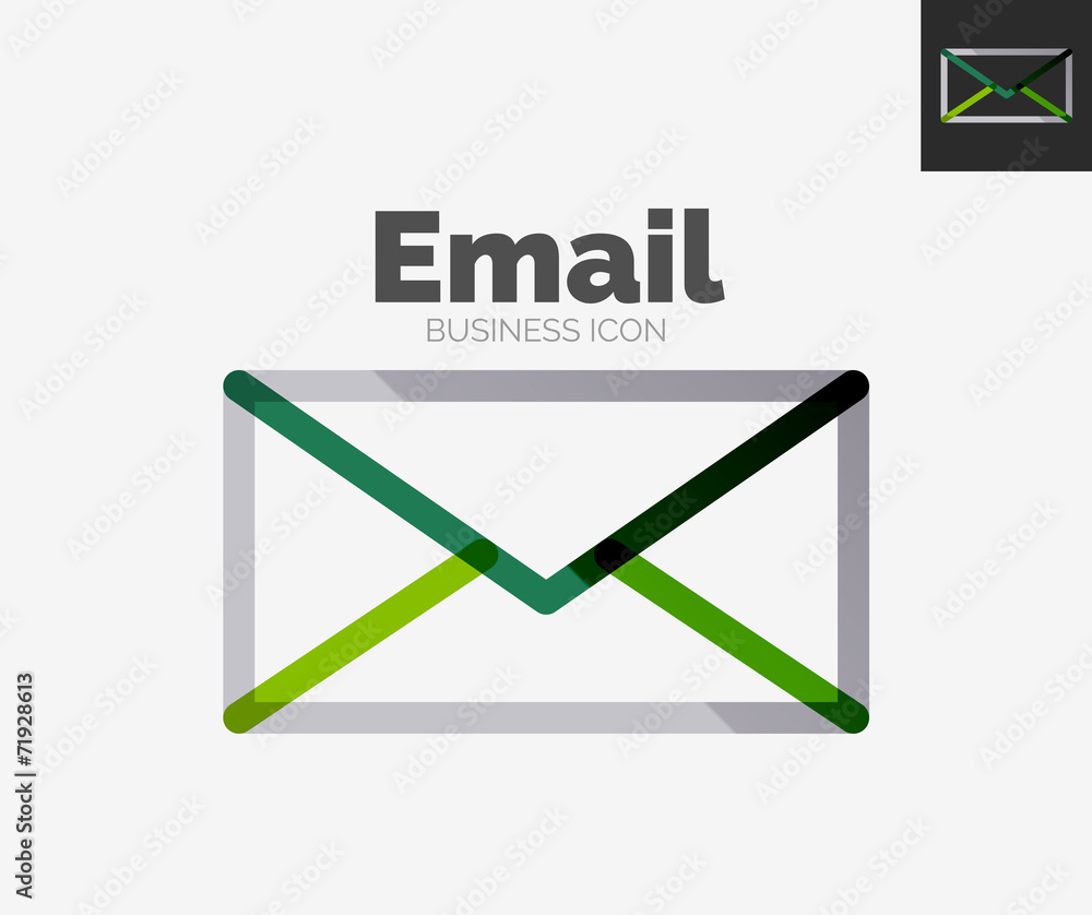 Minimal line design logo, email icon Minimal line design logo, email icon