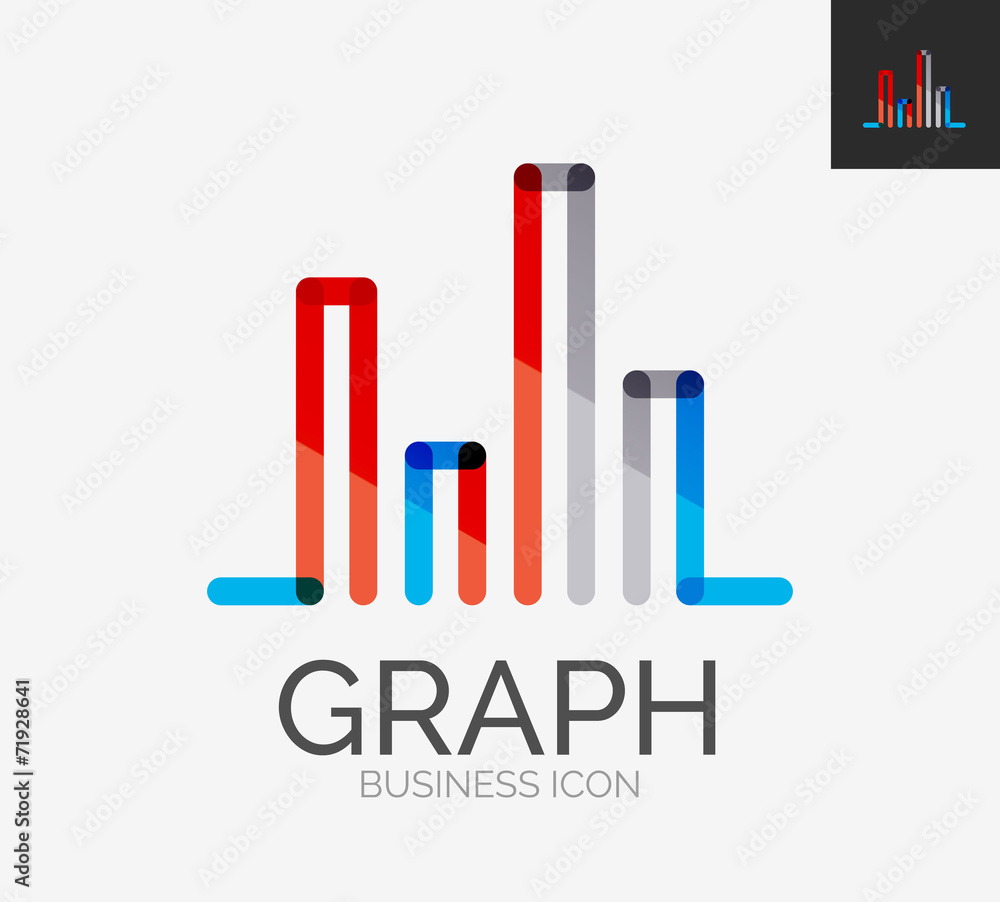Minimal line design logo, chart, graph icon Minimal line design logo, chart, graph icon