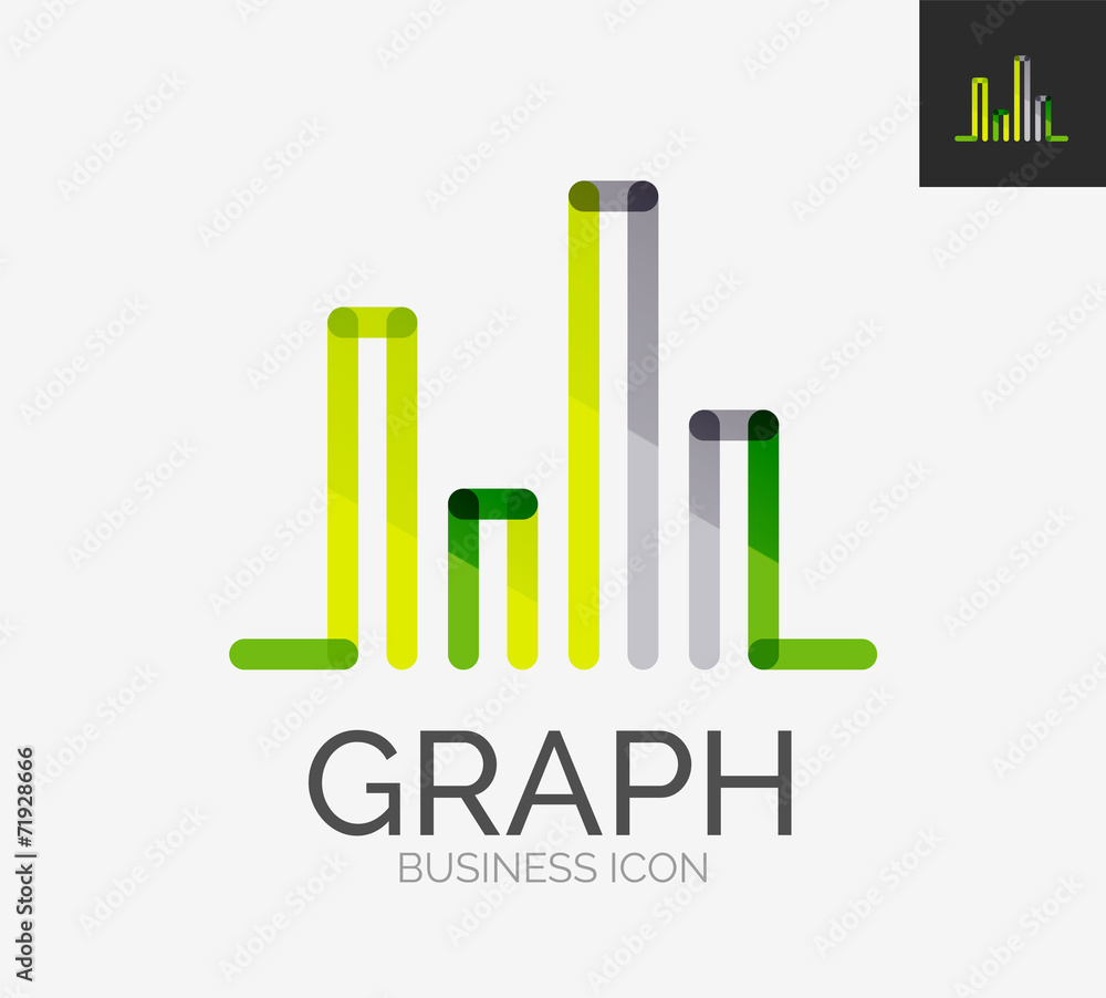 Minimal line design logo, chart, graph icon Minimal line design logo, chart, graph icon