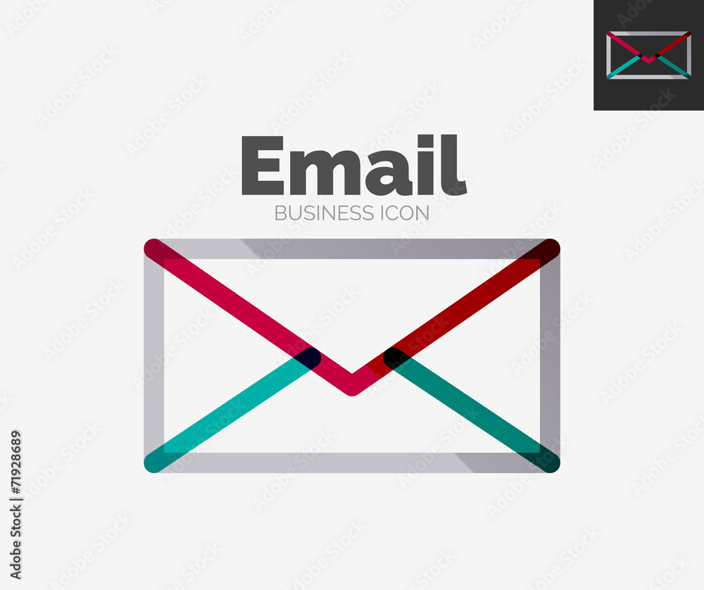 Minimal line design logo, email icon