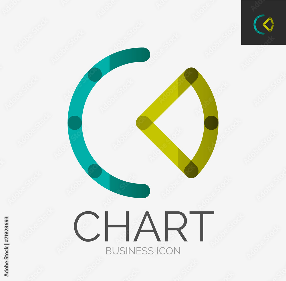Minimal line design logo, chart, graph icon Minimal line design logo, chart, graph icon