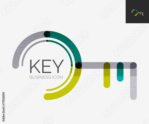 Minimal line design logo, key icon