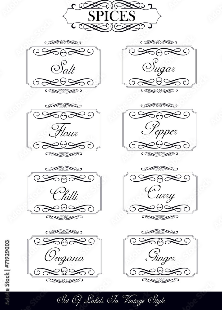 Classic Spice Labels