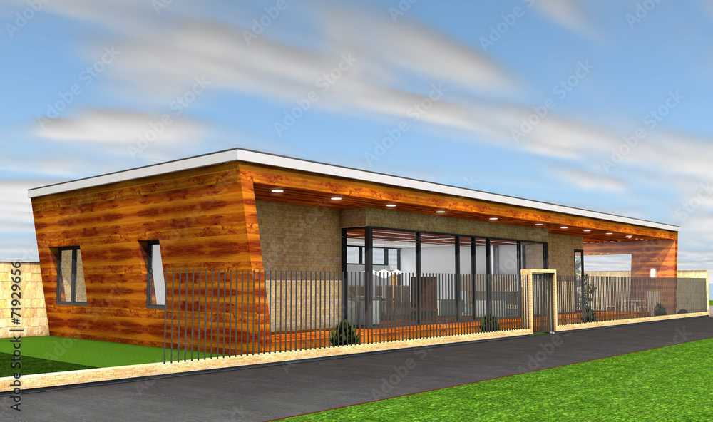 3D rendering of modern house 3D rendering of modern house
