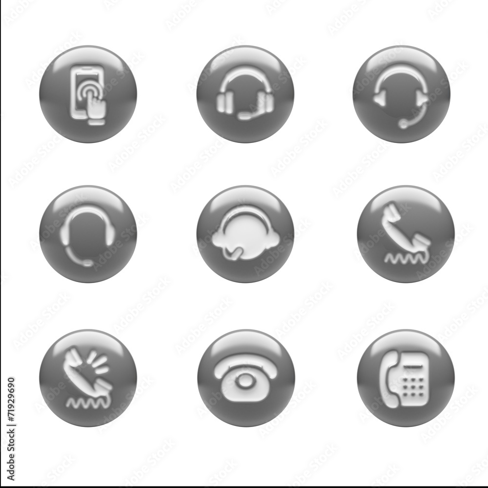 Contact Icons isolated on white Contact Icons isolated on white