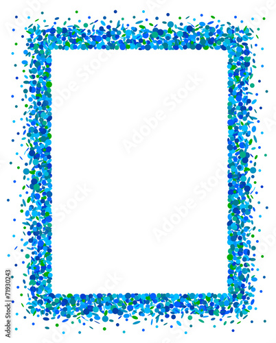 Confetti frame in blue