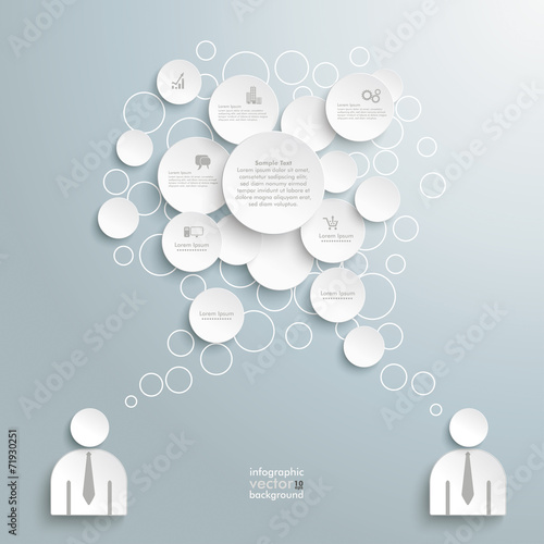 White Speech Bubble Circles 2 Businessmen