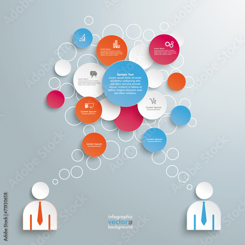 Colored Speech Bubble Circles 2 Businessmen