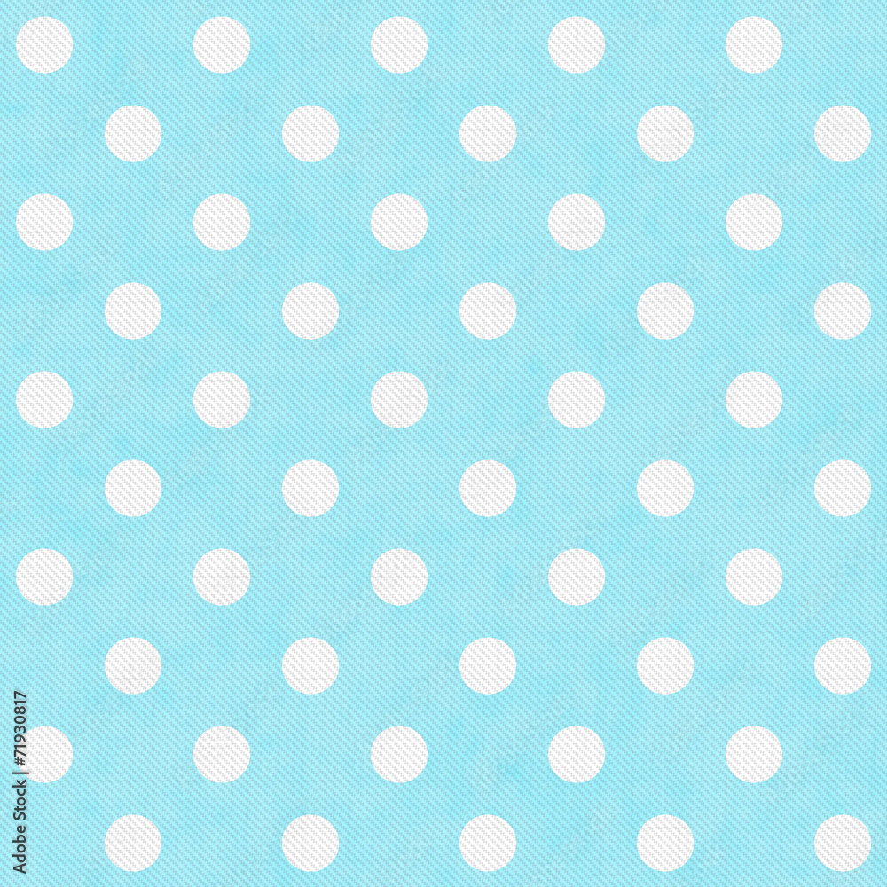 Teal and White Large Polka Dots Pattern Repeat Background