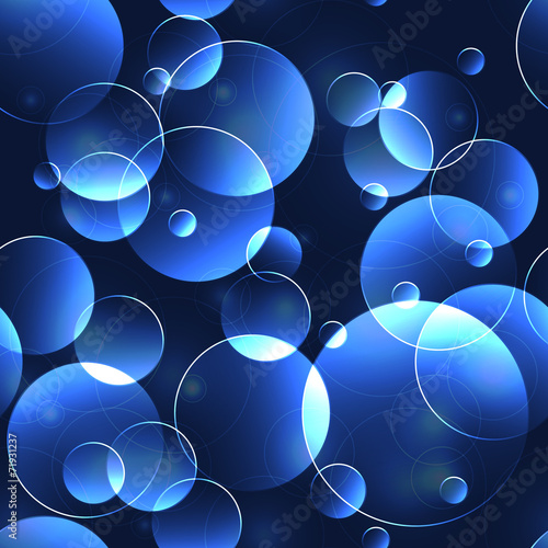 Blue bubbles seamless background