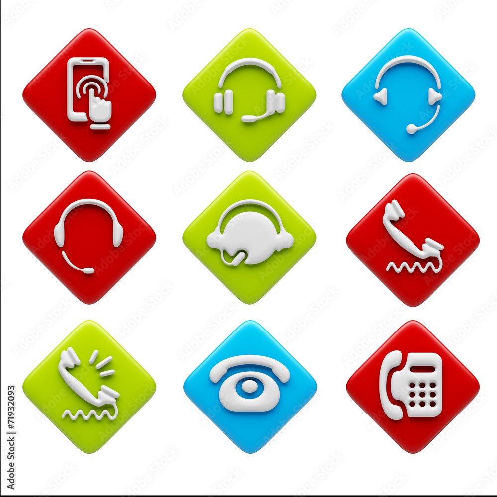 Contact Icons isolated on white Contact Icons isolated on white