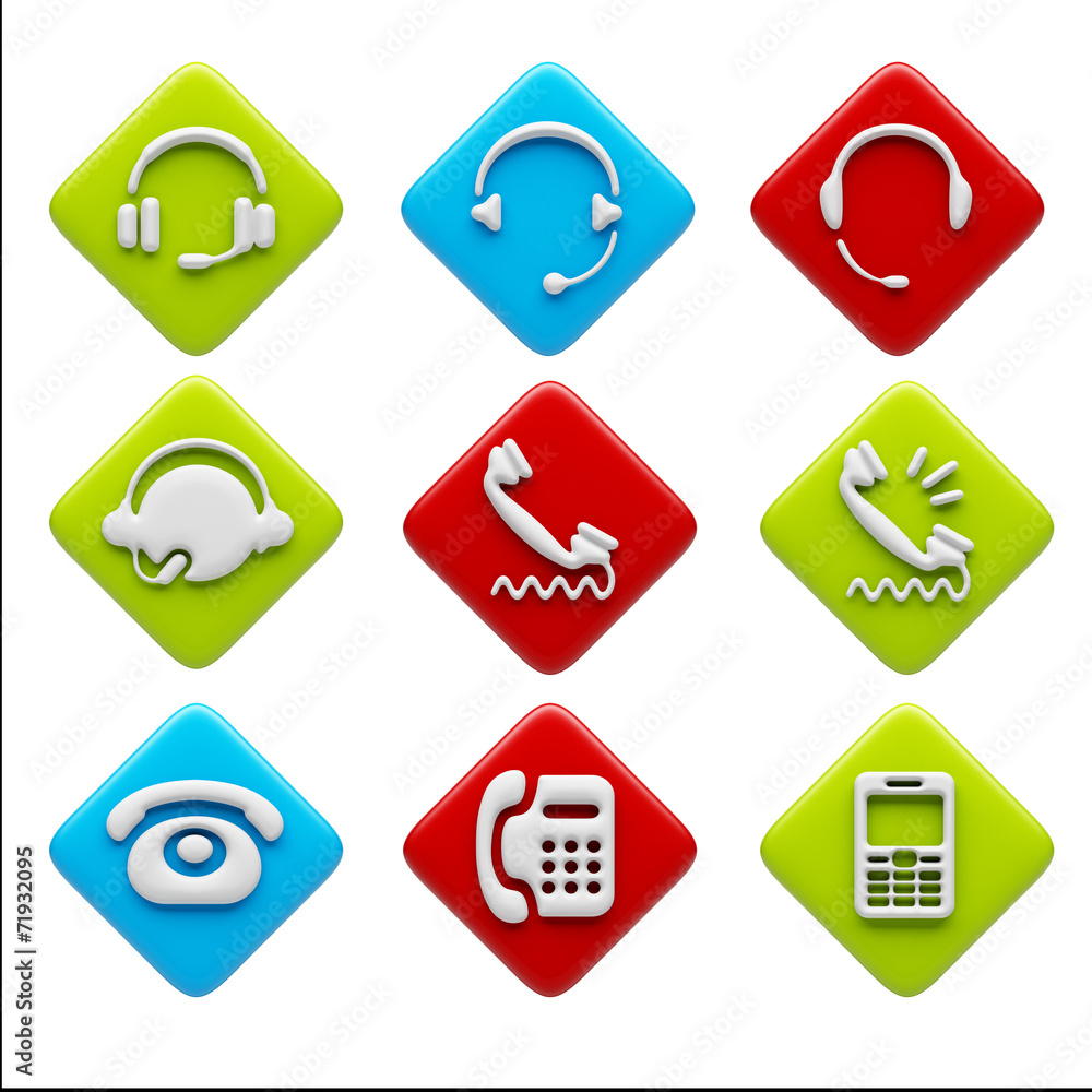 Contact Icons isolated on white Contact Icons isolated on white