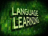 language learning words isolated on digital background