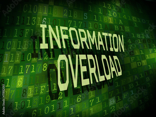 information overload words isolated on digital background
