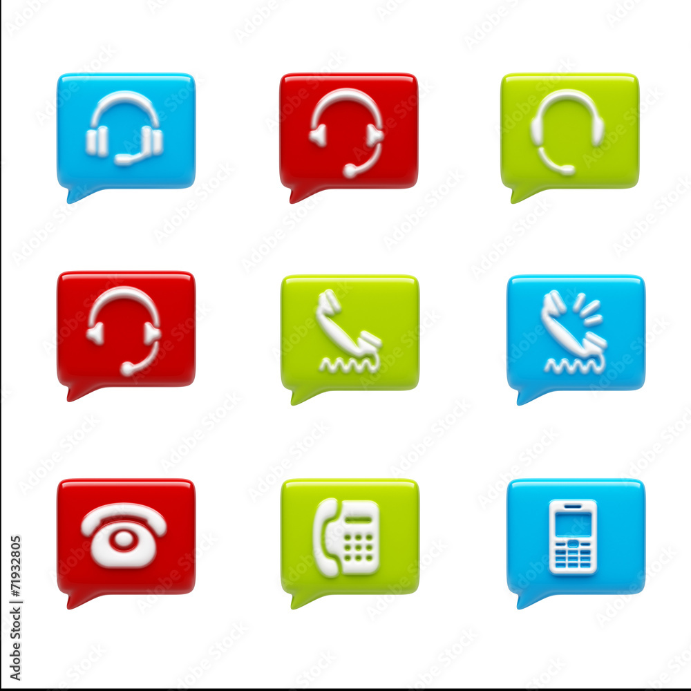 Contact Icons isolated on white Contact Icons isolated on white