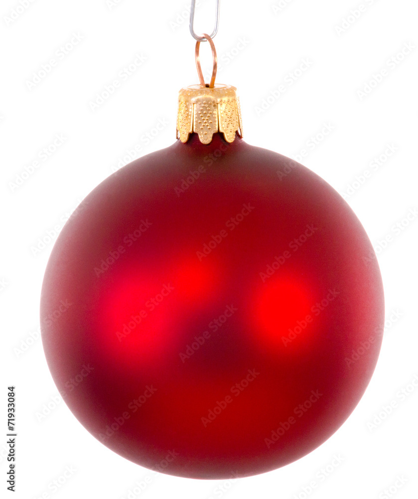 Red christmas ball ornament brightened Red christmas ball ornament brightened