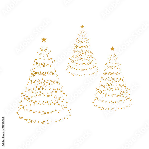 Bäume aus goldenen Sternen