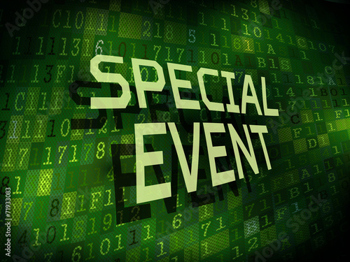 special event words isolated on digital background