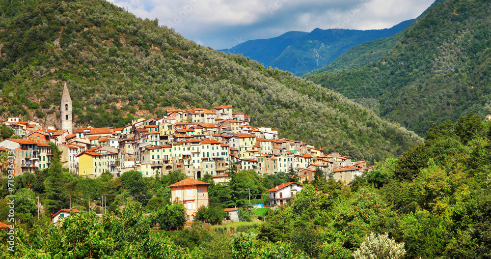 pictorial hill top villages of Italy in Liguria
