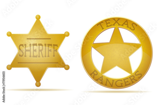 star sheriff and ranger vector illustration