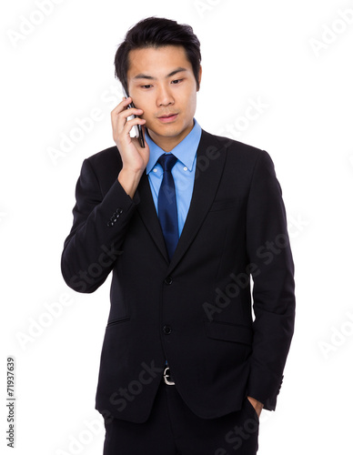 Businessman talk to cellphone