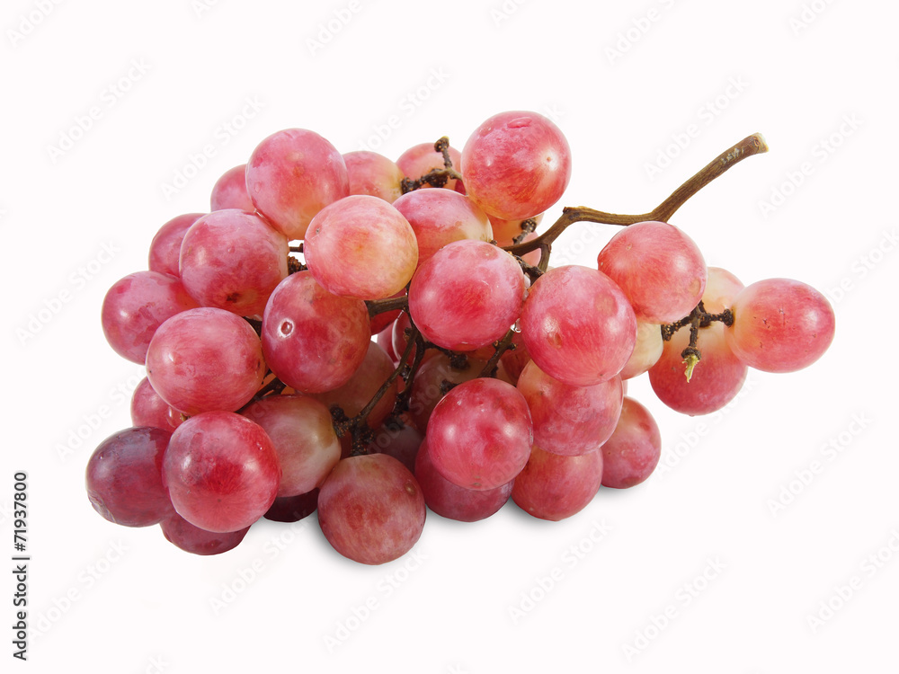 red grape on white background