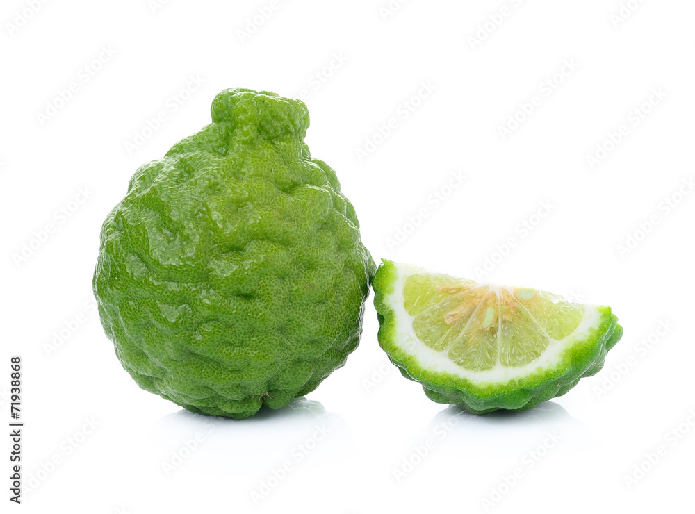 kaffir Lime or Bergamot fruit on white background kaffir Lime or Bergamot fruit on white background