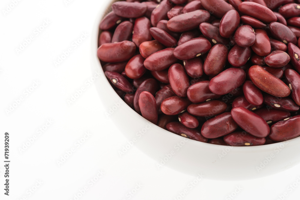 Red beans kidney isolated on white background Red beans kidney isolated on white background