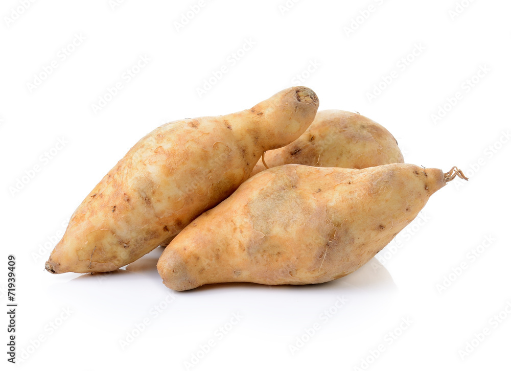 sweet potato on the white background sweet potato on the white background
