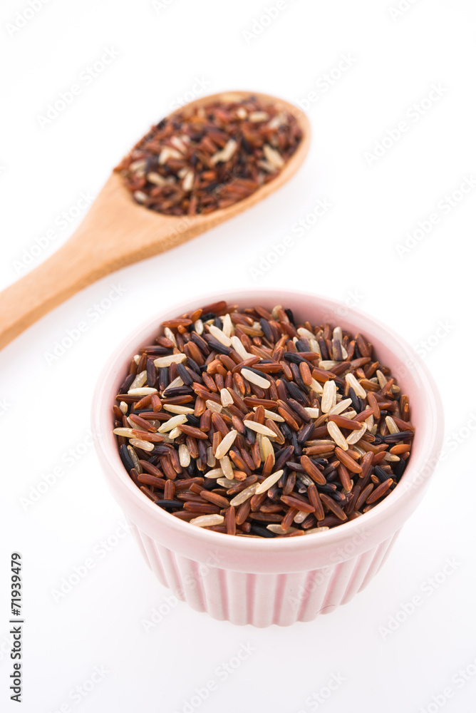 Rice brown isolated on white background Rice brown isolated on white background