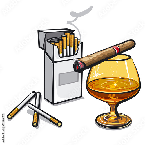 alcohol and cigarettes