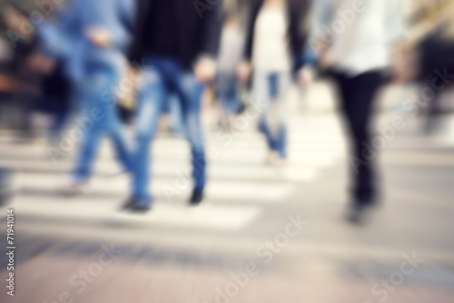 pedestrian on zebra in motion blur