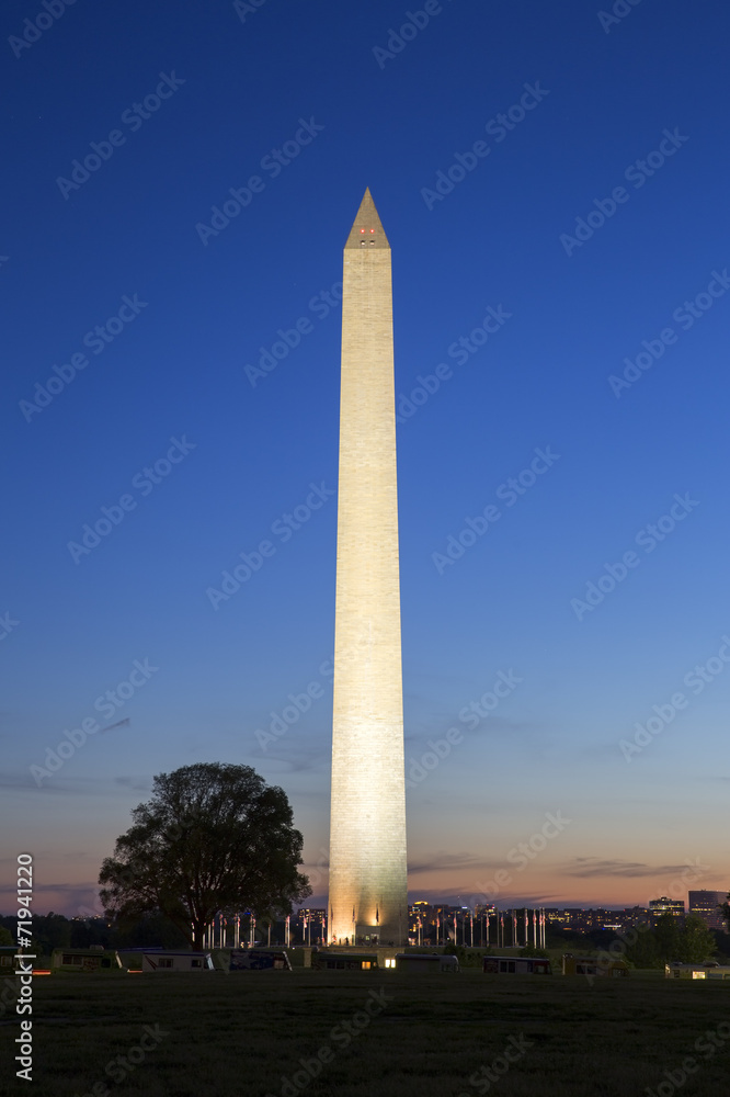 Washington monument at night, Washington