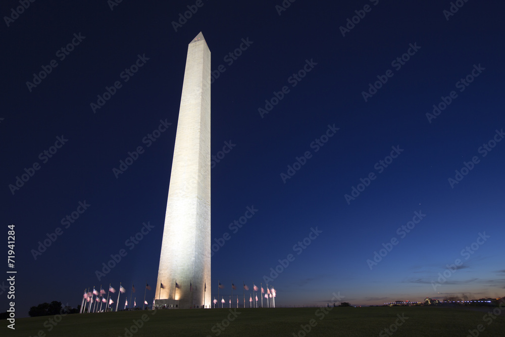 Washington monument at night, Washington.