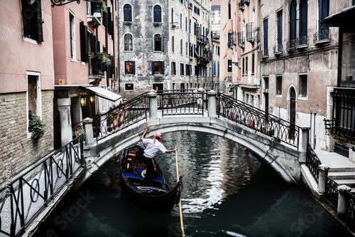 Venice, Italy - Gondolier and historic tenements © Gorilla