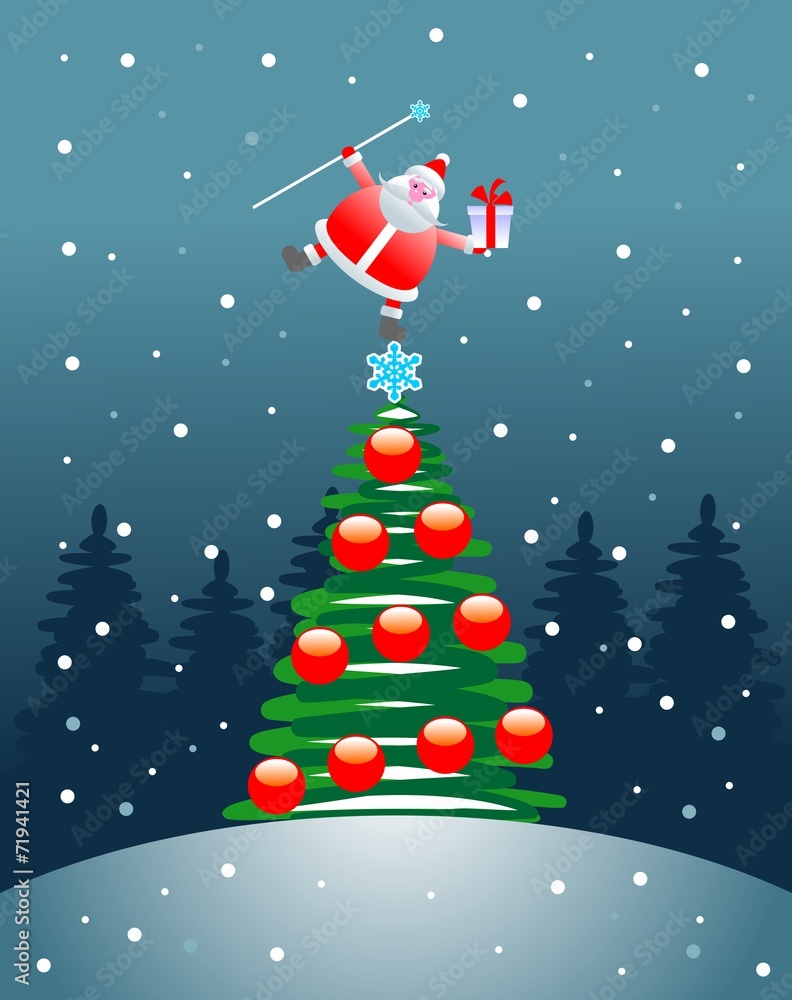 Santa Claus on the Christmas tree
