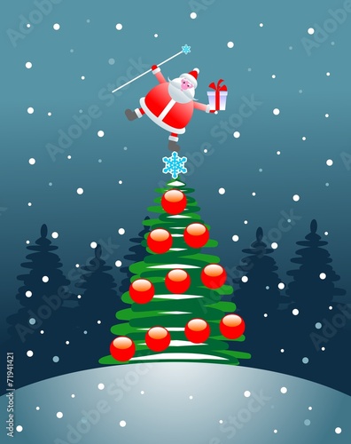 Santa Claus on the Christmas tree