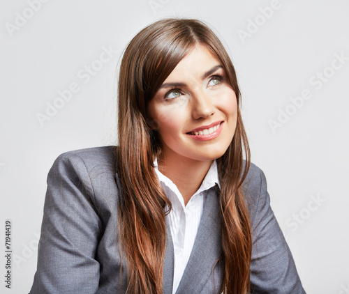 Business woman portrait isolated on white