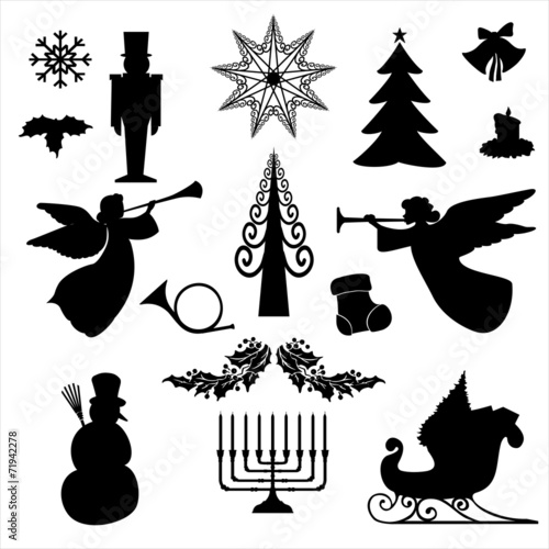 Weihnachten Silhoutten Christmas Symbols Set