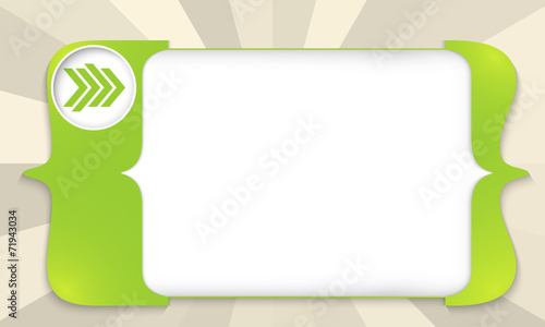 green square brackets for entering text with arrow