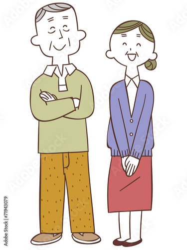 笑顔の老夫婦