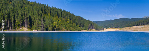 Blue lake in the highlands. Ukrainian Carpathians