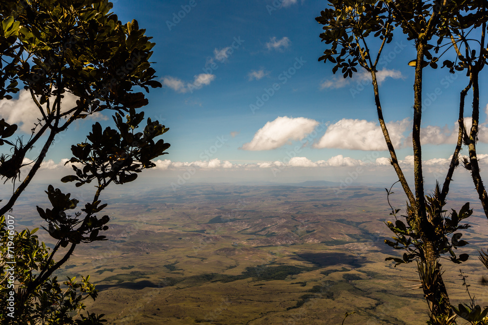View from the plateau Roraima to Gran Sabana region - Venezuela View from the plateau Roraima to Gran Sabana region - Venezuela