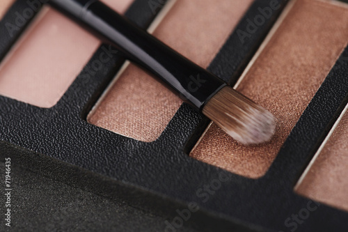 Make up brush on eye shadow palette