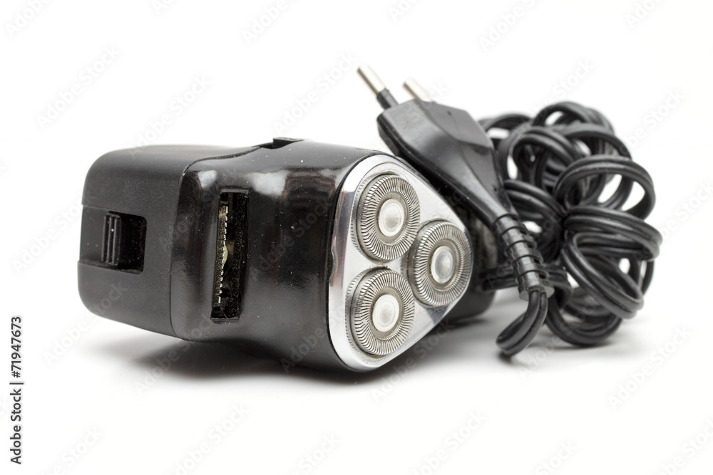 electric shaver on the white background