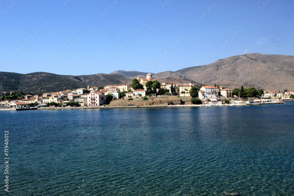 galaxidi town next to the Mediterranean sea in greece	
