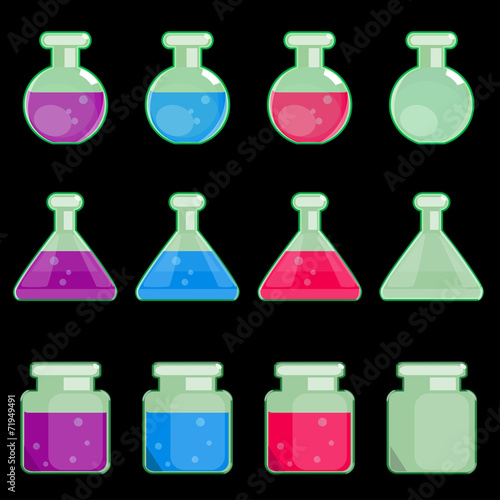 icon of transparent flasks