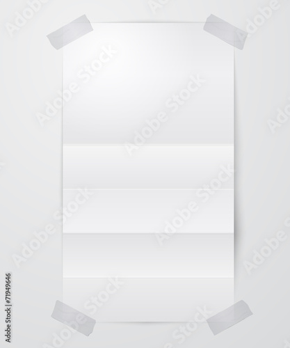 Folded paper sheet with scotch tape