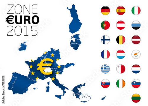 Zone Euro 2015 avec la Lituanie